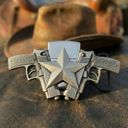 Lighter Buckle (Silver Guns)